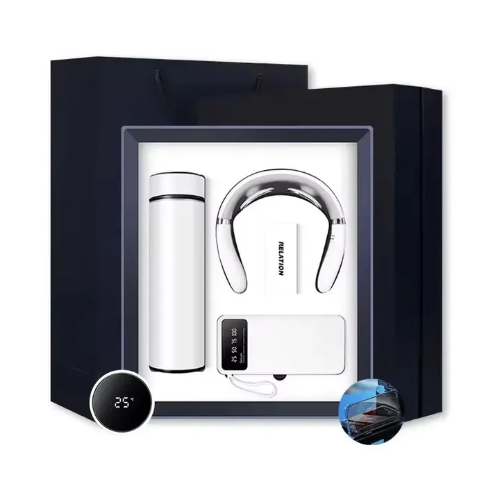 Gift Set กระบอกน้ำ Power Bank และเครื่องนวดคอ
